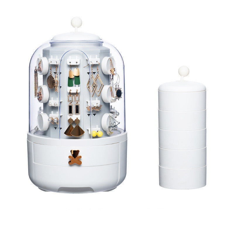 360° Rotating Jewelry Storage Box – Large Organizer for Earrings, Necklaces & Accessories