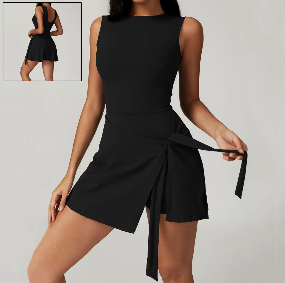 Chic Black Sleeveless Mini Dress